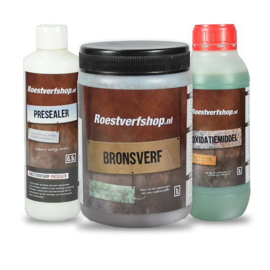 Bronsverf met oxidatie effect en presealer