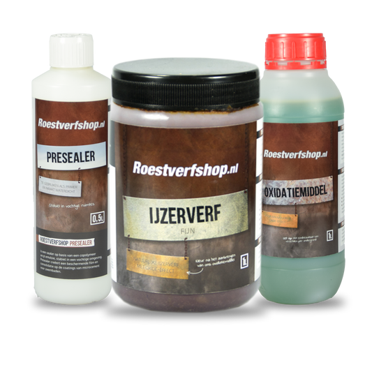 IJzerverf fijn met oxidatie effect en presealer