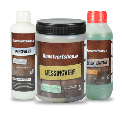Messingverf met oxidatie effect en presealer